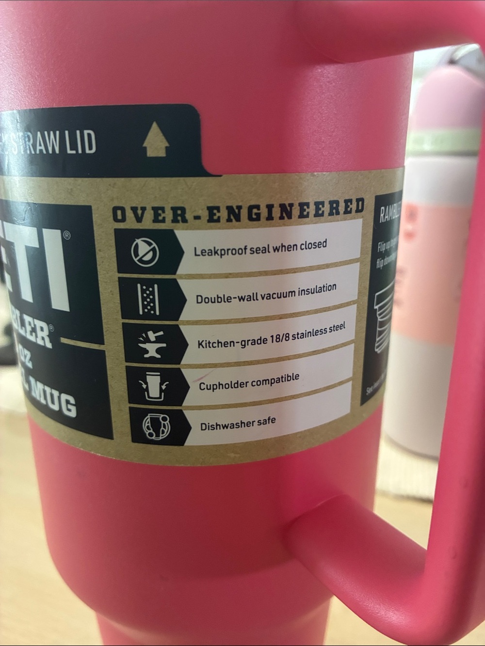 YETI Rambler 40 Oz Travel Straw Mug — Tropical Pink - Picture 10 of 10